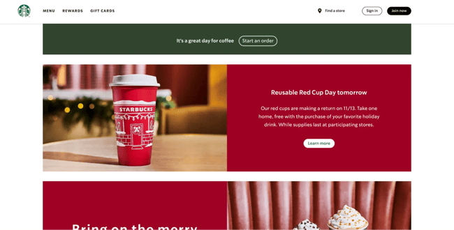 web accessibility example, starbucks